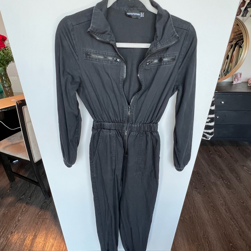 Black utility jumpsuit